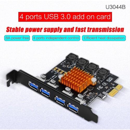 Universal Desktop Motherboard PCI-E To USB 3.0 Ports 19PIN Solt Add On Card Expansion Card Converter And Extend Adapter