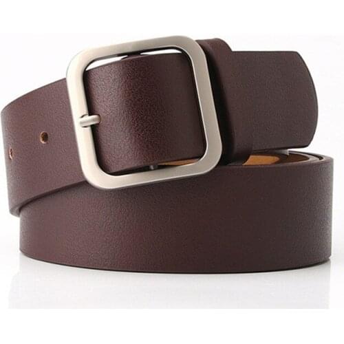 Vintage PU Band Female Square Metal Buckle Retro Waistband Women Waist Belt Lady Jeans Accessories