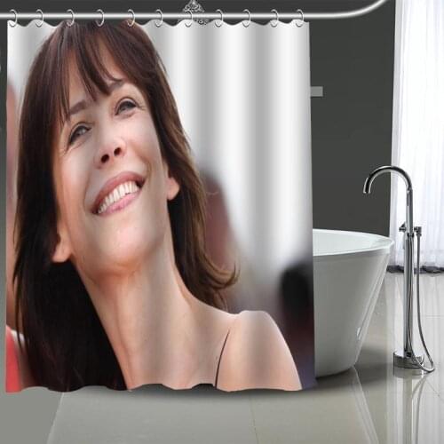 Sophie Marceau Shower Curtain Bathroom Eco-friendly Modern Fabric polyester With hook More Size Custom Curtains