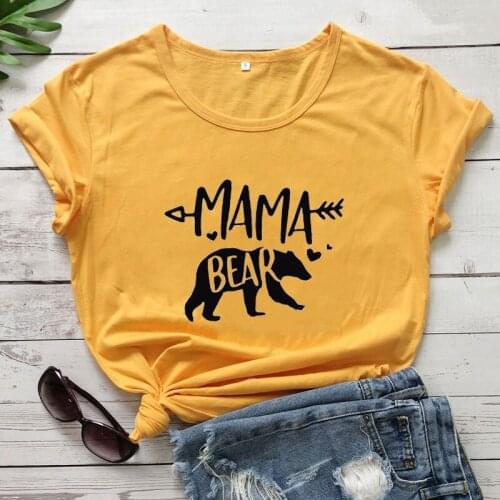 MAMA bear letter printing woman tshirt summer top short sleeve tee woman