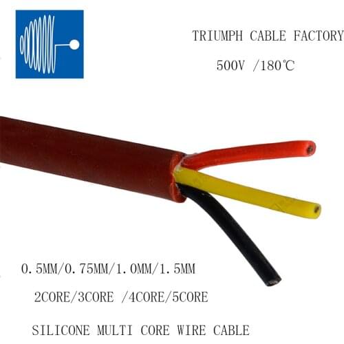 1M/2M4X0.5/0.75/1.0/1.5/2.5/4.0MM Stranded Wire Flexible Silicone multi core Electrical Wire Rubber Insulated Tinned Copper wire