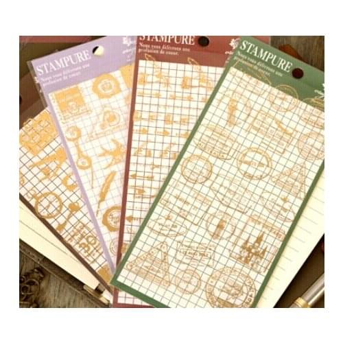 1pcs/lot Vintage Gilding DIY Diary Album Stick Lable Stamp series mini Stickers Decorative Stationery