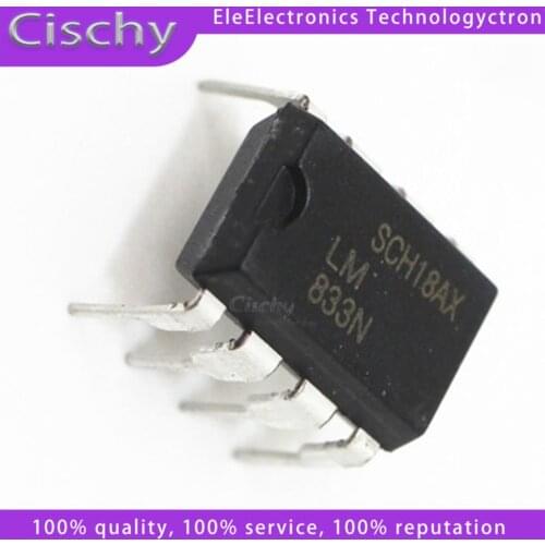 10PCS LM833N DIP8 LM833 DIP 833N DIP-8