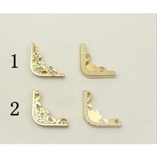 10pcs/lot) luggage handbag hardware accessories handbag leather end metal edge protection corner decorative buckle