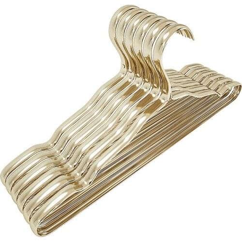 10Pcs Metal Clothes Rack Aluminium Alloy Hangers Anti-slip Seamless Drying Rack Wardrobe r Space SaverOrganizer Rack JU31220