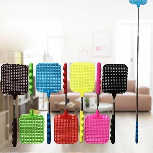 2021 Fly Swatters Telescopic Extendable Fly Swatter Prevent Pest Mosquito Tool Flies Trap Retractable Swatter Garden Supplies