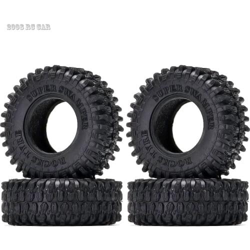 4PCS 1.0" Soft Rubber All Terrain Wheel Tires 52*19mm for 1/24 RC Crawler Car Axial SCX24 90081 AXI00002 Deadbolt