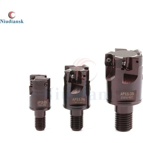AP11-16-2TM8-W12 AP11-25-4TM12-W19 AP11-35-5TM16-W27 CNC Lock Tooth Milling Cutter Head AP11 , APMT1135 APGT1135 Carbide Inserts