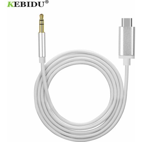 KEBIDU Type C Audio Cable USB Type-C male to 3.5mm Jack male Car Speaker Headphone Stereo Adapter USB-C Cable for Letv Huawei