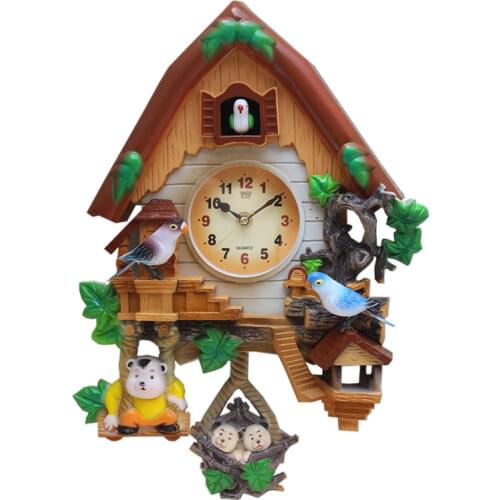 3d Voice Activated Cuckoo Clock Wall Decor Childrens Room Bedroom Watch Cartoon Bird Secret Stash Reloj Cocina Home Decor SC299