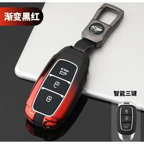 Zinc Alloy Car Key Case Cover For Hyundai i30 Ix35 Encino Azera Accent TM Palisade Santa Fe Auto Decoration Shell Accessories