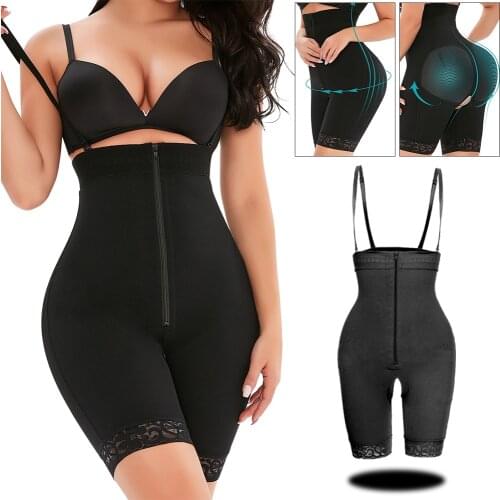 Women Full Body Shaper Tummy Control Waist Trainer Butt Shapewear Slimming Underwear Lace Bodysuit Corset Open Crotch Plus Size