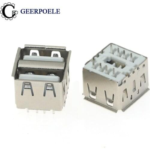 10 pcs/lot Type A USB 2.0 Female Double Layer 8 Pin DIP 30V 1.5A Connectors Warp Tail Plug Port Jack Socket Electric Terminals