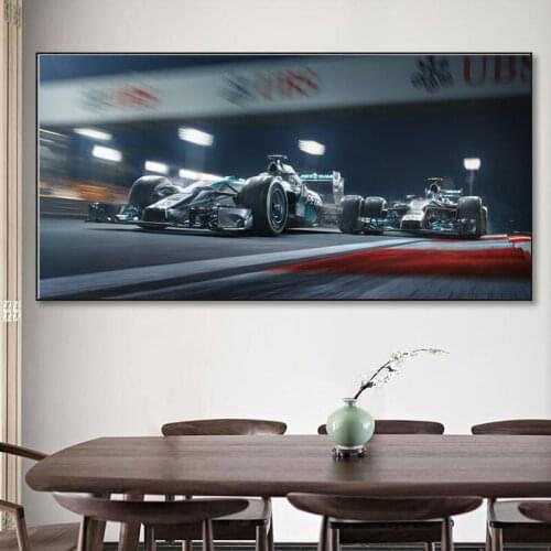 F1 racing car on the track, car posters and prints, canvas paintings, nordic home wall art, living room bedroom decoration