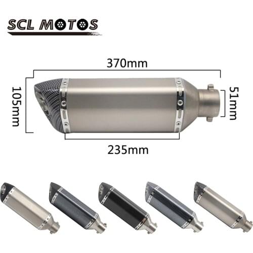 SCL MOTOS Motorbike Motorcycle 51mm AK Exhaust Exhaust Pipe Muffle Silencer With DB Killer For GY6 CRF 230 MSX 125 ATV Dirt Bike