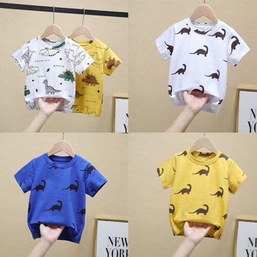 Boys Girls Cotton T-shirt Childrens T-shirt Childrens Wear Short Sleeves Summer Kids Cartoon Cotton Tops P2 136