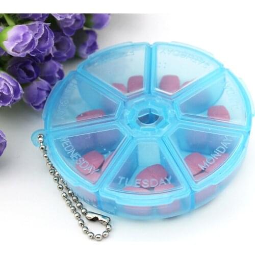 7 Grids Portable Weekly Rotating Pill Box Storage Case Tablet Storage Organizer Medicine Dispenser Container For Travel