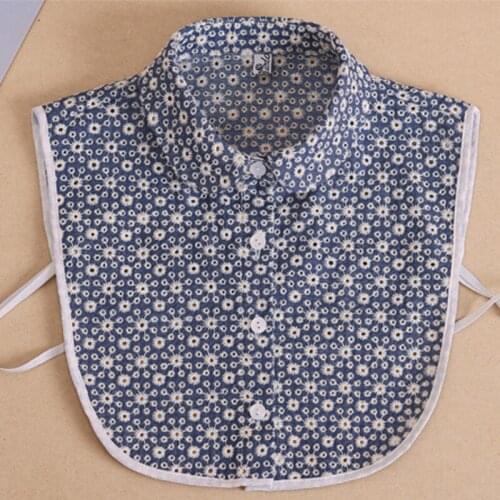 Korean Female spring summer wild doll shirt fake false collar embroidery decorative collar Chiffon Quality Beaded Removalbe