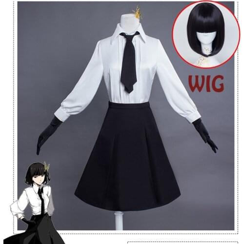 Anime Stray Dogs Cosplay costumes Akiko Yosano uniform Shirt / Skirt / tie / wig / glove / stocking costume for women Comiket