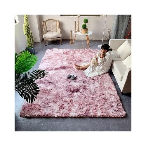 Artificial Fur Carpet Pink Carpet Dyeing Plush Soft Carpets for Living Room Bedroom Anti-Slip Floor Mats Child BedroomMatNordic