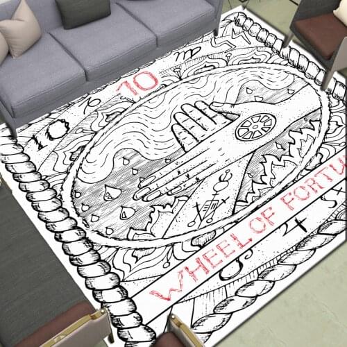 Tarot Card Area Rugs Large Soft Floor Mats Home Living Room Bedroom Decor Wheel of Fortune Magician Carpet Door Mat Entrance