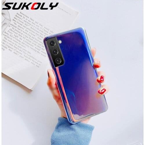 Laser Gradient Color Case For Samsung S21 S20 FE Note20 Ultra A21S A50 A52 A72 A32 A12 A42 S10 S9 Plus Clear Soft TPU Back Cover