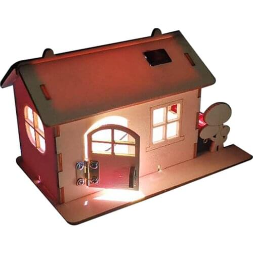 3D Handmade Wood House Model Simulation Cabin Wooden Child DIY Jigsaw Puzzle Toy School Projects Teaching Educational Equipment