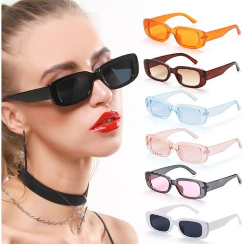 Fashion Retro Women Men Sunglasses Small Rectangle Sun Glasses UV 400 Protection Eyewear Outdoor Camping Accessories