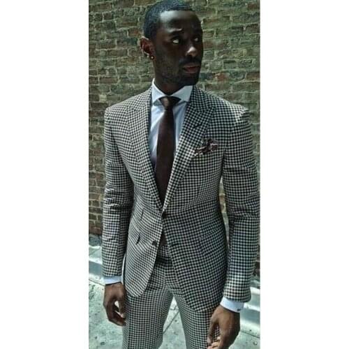 Latest Coat Pant Designs Black White Pattern Men Suit Slim Fit 2 Piece Stylish Tuxedo Custom Blazer Terno Masculino Jacket+Pant