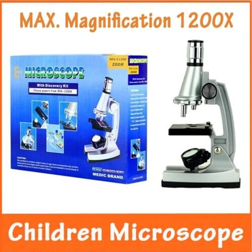 10x-20x Zoom Eyepiece LED Light 1200x Magnification Children Microscope with Illuminated Lamp and Reflecting Mirrorfor Students