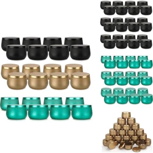 HOT-Candle Tin 24 Piece, 8Oz, 3 Color Candle Containers, Candle Jars for Candle Making, DIY Candle Can Set