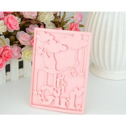 Arts and crafts custom birthday invitation card for little girl and little boy baby shower gift