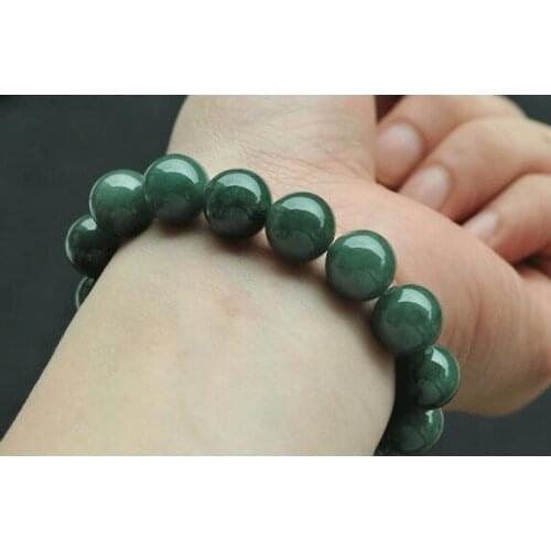 Certified 100% Natural A Emerald Jade ~Bracelet Bead diameter: 12mm