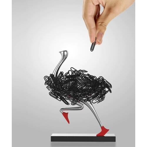 Ostrich Magnetic Desktop Paper Clip Holder Office Gift Office Supplies Office Supply Paperclip Holder Magentic Paper Clip Holder