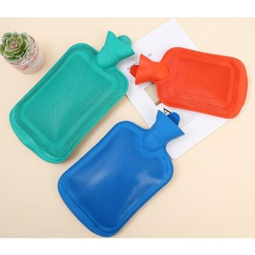 Hot Water Bottle Bag Solid Color PVC Silicone Rubber Hot Water Bottle Irrigation Hand Warmers Warm Palace Warm Bag