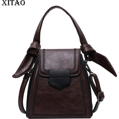 XITAO Vintage Box Shoulder Crossbody Bags Fashion 2021 New Simplicity Pu Splicing Flap Pocket Portable Bag All-match GWJ0593