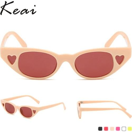 Vintage Sunglasses Women Cat Eye Luxury Brand Designer Sun Glasses Retro Small Heart ladies Sunglass Black Eyewear oculos
