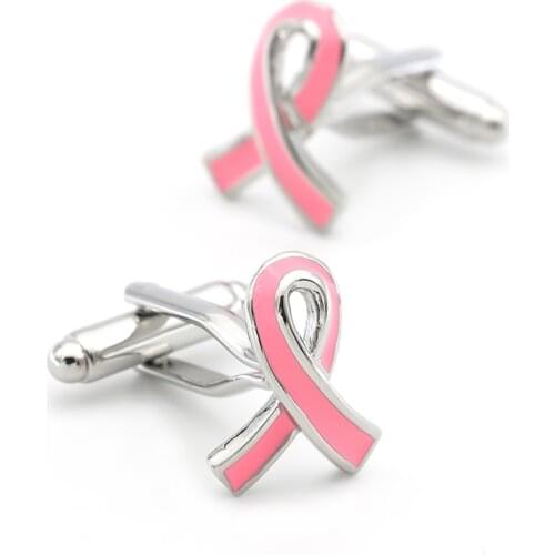 Breast Cancer Awareness Campaign Cuff Links Copper Material Pink Color