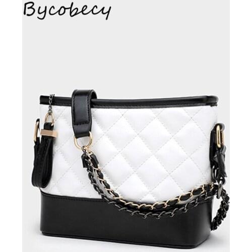Bycobecy Bags For Women 2021 Fashion Crossbody Bag Rhombic Single Shoulder Slant Span Solid Color Chain Bag Versatile Bucket Bag