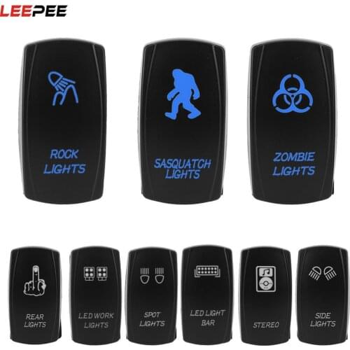 1pc 5 Pin Marine Switch 12V 24V SPST Carling Switch Waterpoof ON-OFF Blue LED Car Boat Truck Rocker Switch