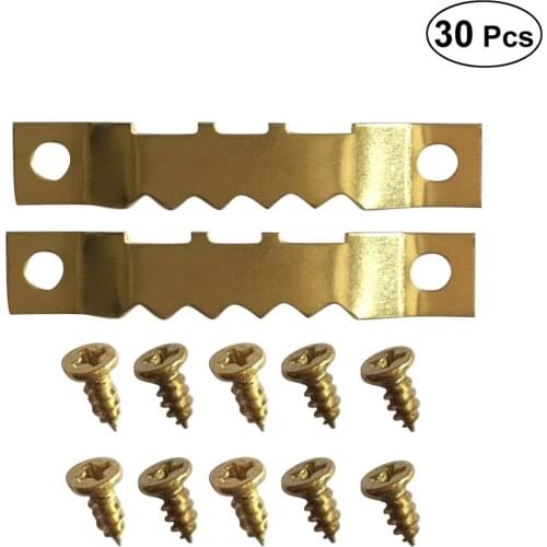 10pcs Hooks And 20pcs Screws Picture Hangers Frame Hanging Kit Double Hole With Screws For Wall Mounting Home Decoration (Gold)