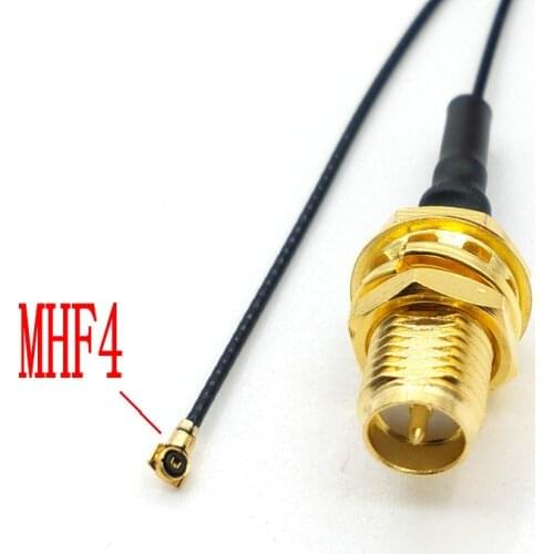 100PCS RP-SMA Female to MHF4 IPEX IPX Plug RF Pigtail Cable for Mini PCI 0.81mm Card Intel WIFI Board