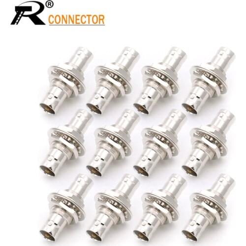 12/50/100pcs Panel Chassis Adapter Female Dual BNC Jack Socket Straight Screw Panel Mount Coaxial connector