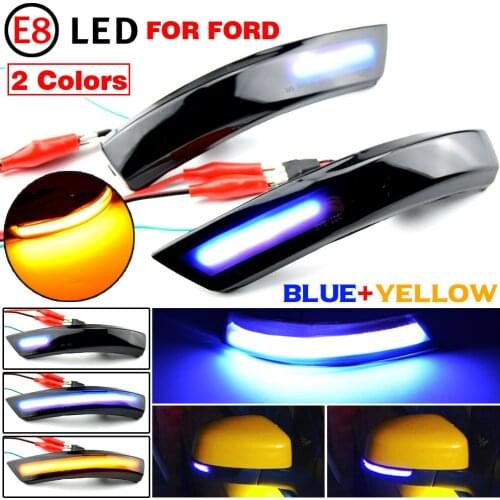2pcs For Ford Focus 2 3 Mk2 Mk3 Mondeo Mk4 EU Dynamic Turn Signal Light LED Side Wing Rearview Mirror Indicator Blinker Light