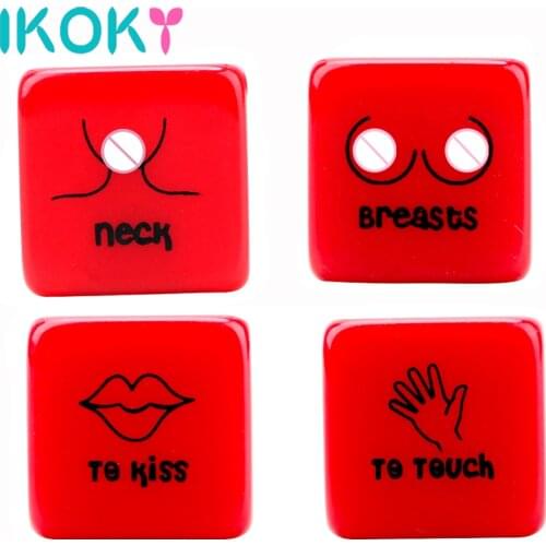 2Pcs/Pair 18Mm Dice Set Red Acrylic Club Party Sex Gambling Erotic Dice Toy Couple Novelty Love Funny Punishment Gift