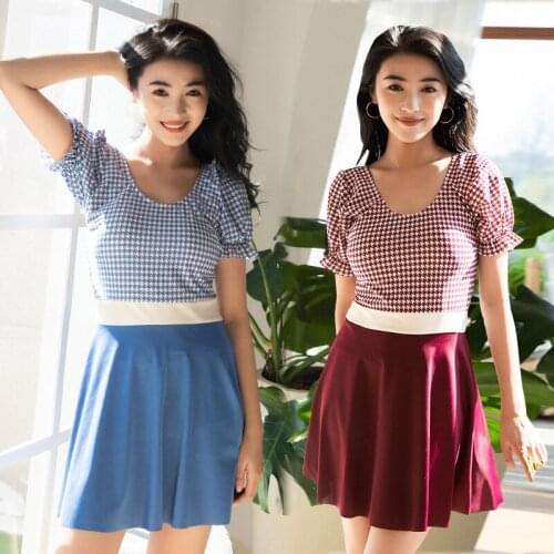 2021 New Fashion Small Fresh and Thin Skinny One-piece Skirt Hot Spring Ladies Pure Color Vacation Swimwear