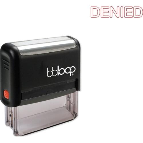 Bbloop Denied w/Round Outline Style Font and Design Self-Ink