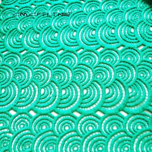 CMCYILING White/Green Lace Fabric Embroidery Fabric Embroidered Apparel Tissu For Sewing Skirt Dress Cloth Textiles 90*106cm