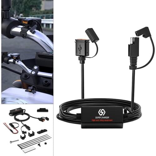 Motorcycle Fast Charger Equipped SAE Version With USB Fast Charging Port Smart Chip High End Riding Equipment for Outdoor Riding