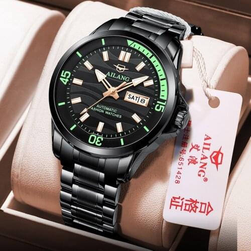 AILANG 2021 New Mens Watches 30M Waterproof Luminous Pointer Business Mechanical Automatic Calendar Watch And Durable 8829